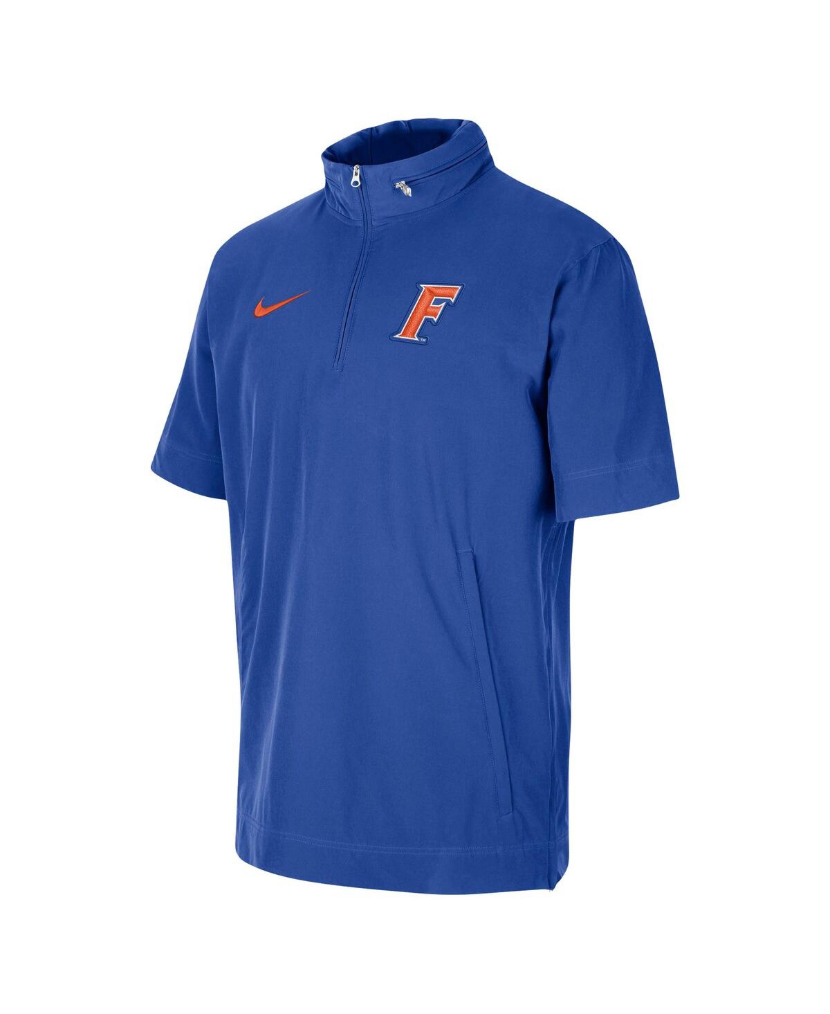 Men's NikeFlorida Gators Coaches Half-Zip Short Sleeve Jacket - Royal
