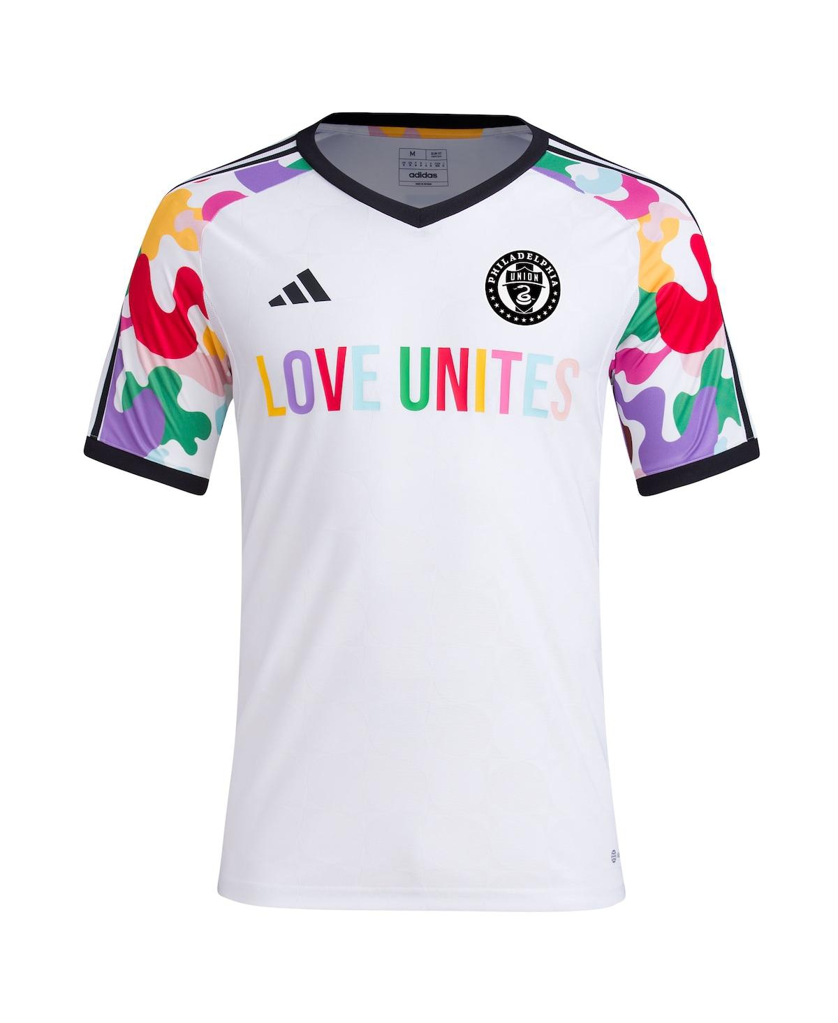Men's adidasPhiladelphia Union 2023 Pride Pre-Match Top - White