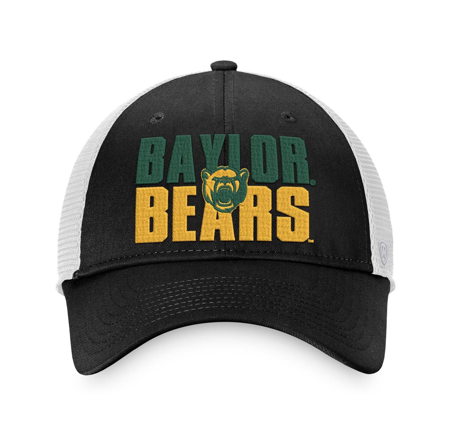 Men's Black, White Baylor Bears Stockpile Trucker Snapback Hat