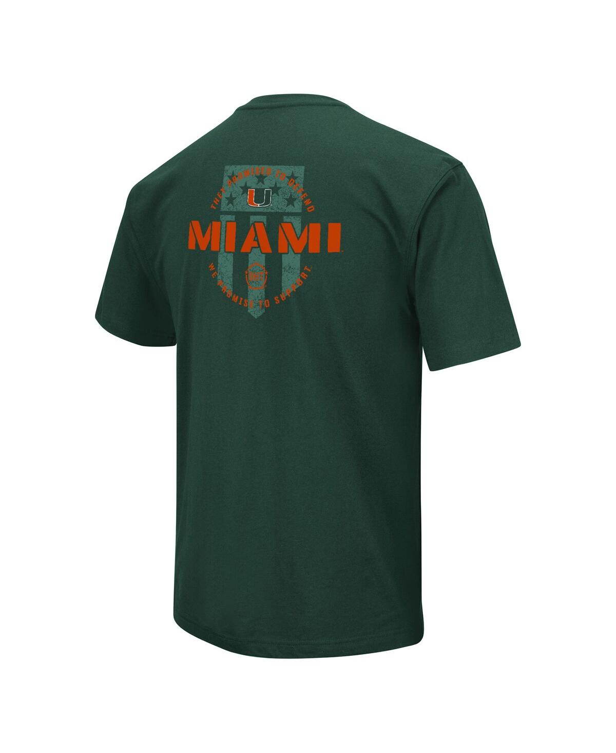 Shop Colosseum Men's  Green Miami Hurricanes Oht Military-inspired Appreciation T-shirt