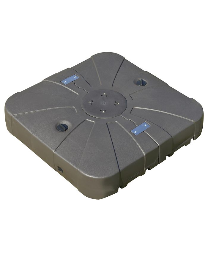 Outsunny Square Cantilever Patio Umbrella Base with 4 Wheels for Easy