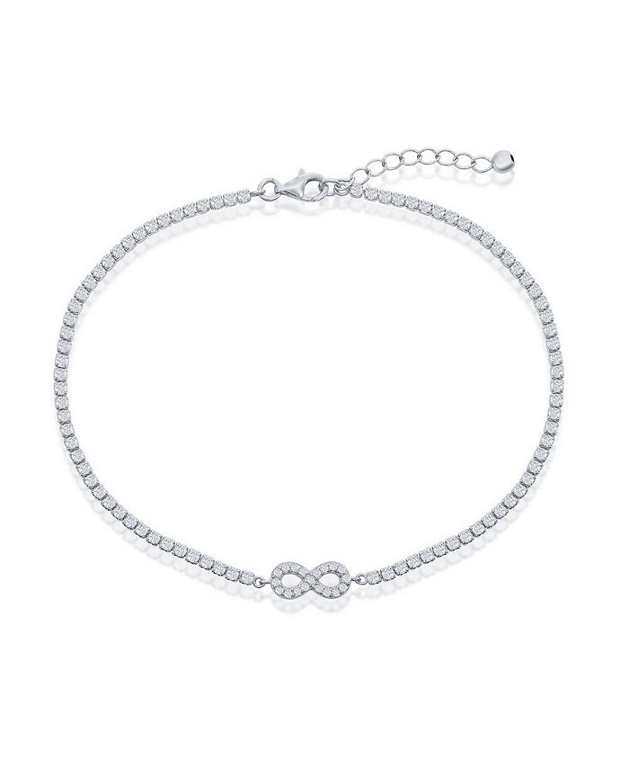 Simona Sterling Silver Infinity CZ Tennis Anklet Macy's
