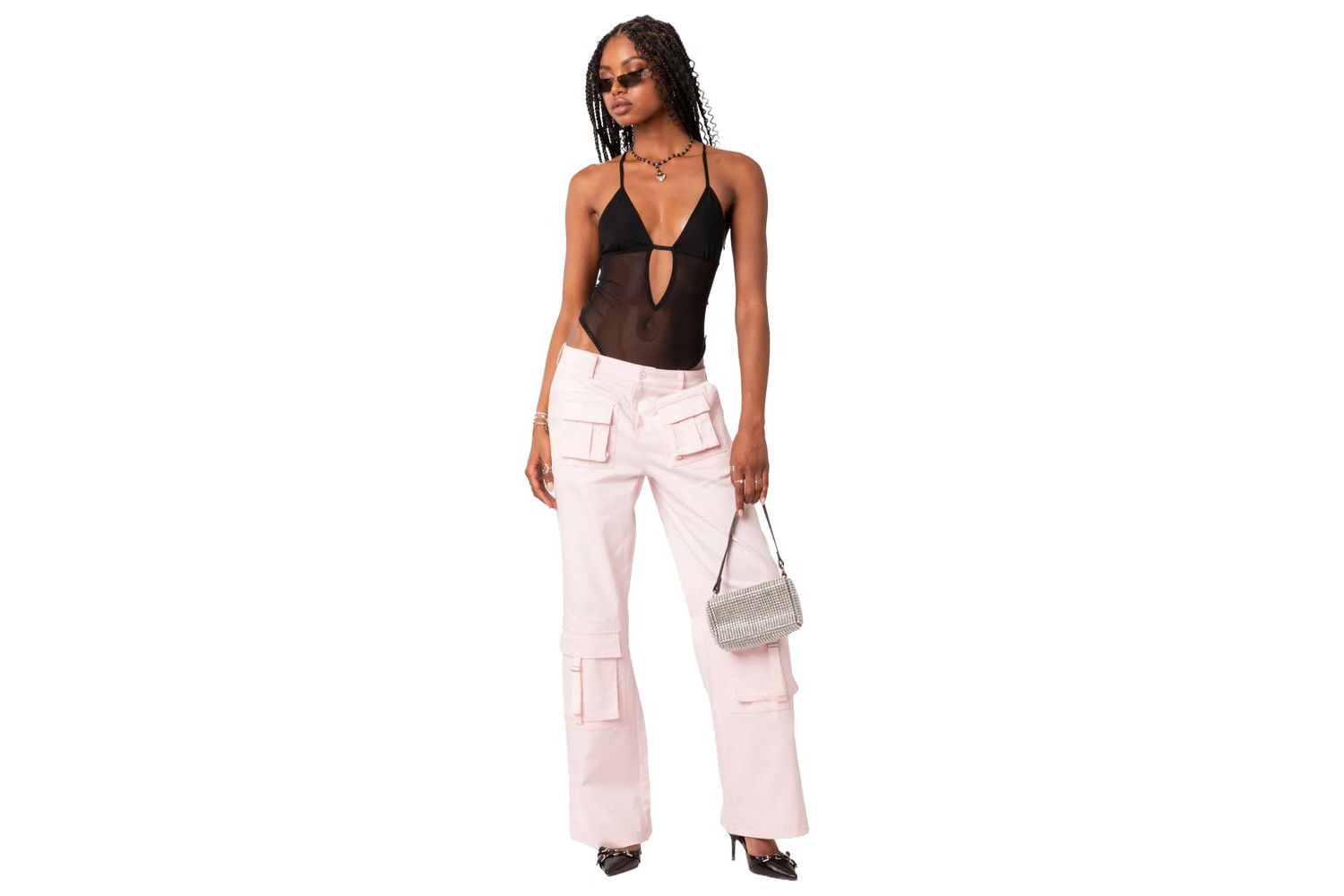 Women's Alva Open Back Sheer Mesh Bodysuit
