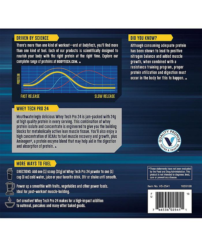 BodyTech Whey Tech Pro 24 Whey Protein Isolate & Concentrate Powder