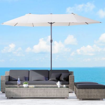 15' Extra Large Double Patio Umbrella for Pool,
