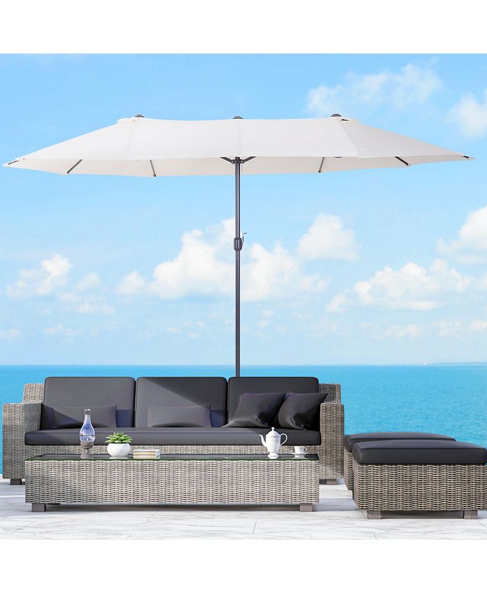 Outsunny 15ft Patio Umbrella DoubleSided Outdoor Market Extra Large