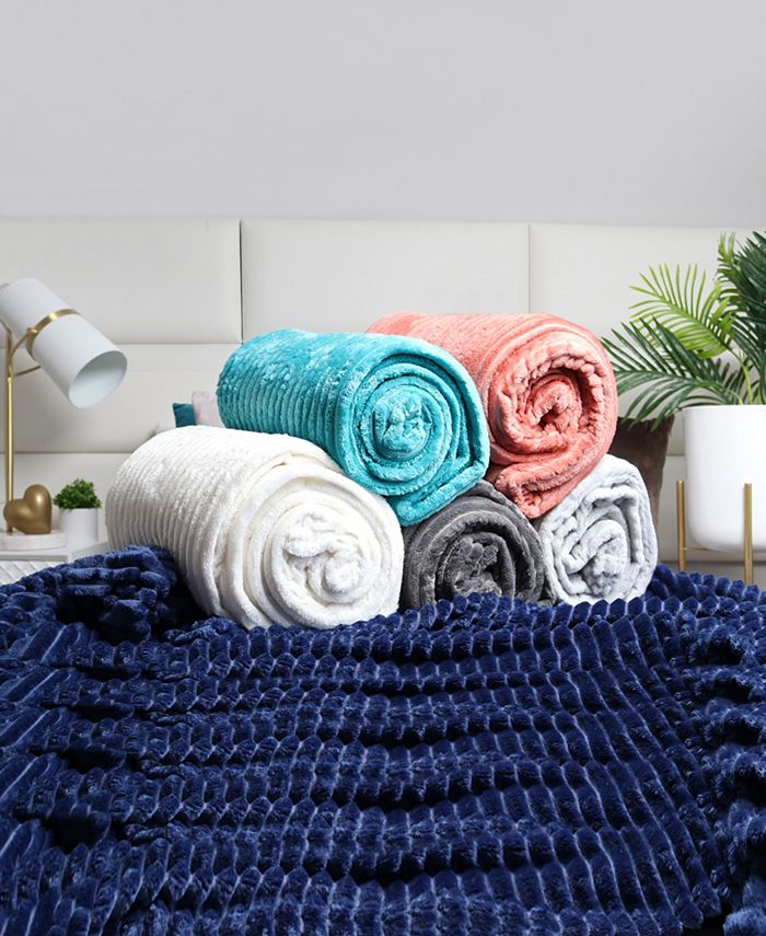 Macy's Nestl Cut Plush Lightweight Super Soft Luxury Bed Throw, 50" x