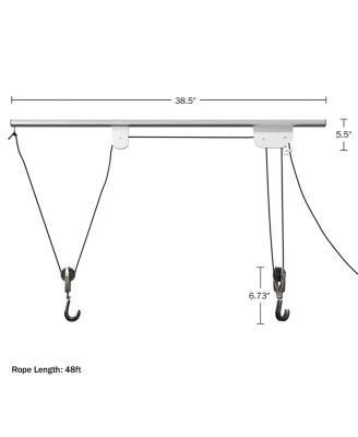 Rail Mount Hoist Pulley System - Bike Hanger for Garage - Overhead Ceiling Storage for Bicycle, Ladder, or Cargo with 75lb Capacity by RAD Cycle