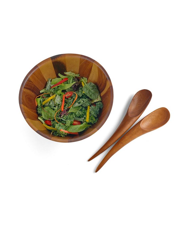 Nambé Nambe Harmony 3 Piece Wood Salad Bowl and Servers Set Macy's