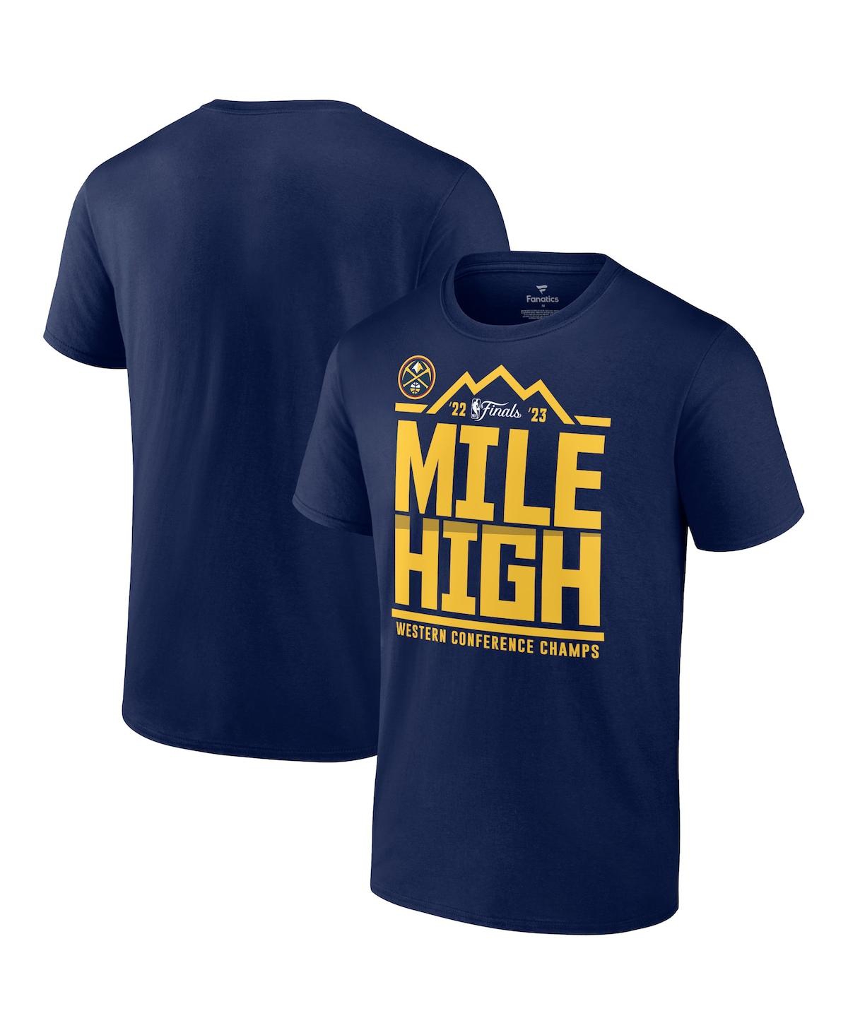 Shop Fanatics Men's  Navy Denver Nuggets 2023 Western Conference Champions Spin Hometown Mantra T-shirt