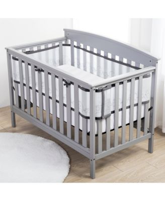 Halo Dream Inc Breathable Mesh Liner for Full-Size Cribs Deluxe 4mm Mesh Size 4FS Covers 3 or 4 Sides - Gray elephants 73$