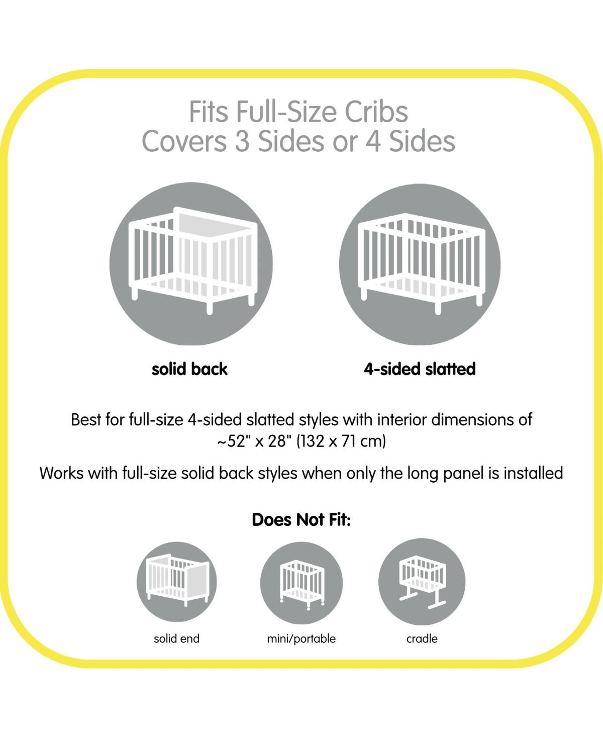 BreathableBaby Breathable Mesh Liner for Full-Size Deluxe 4mm Mesh (Size Covers 3 or 4 Sides)