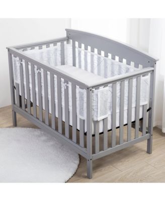Halo Dream Inc Breathable Mesh Liner for Full-Size Cribs Deluxe 4mm Mesh Size 4FS Covers 3 or 4 Sides - White feathered friends 73$