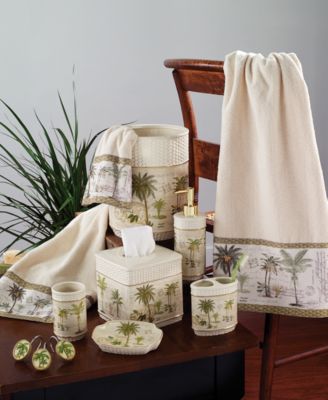 Colony Palm Tree Textured Ceramic Toothbrush Holder