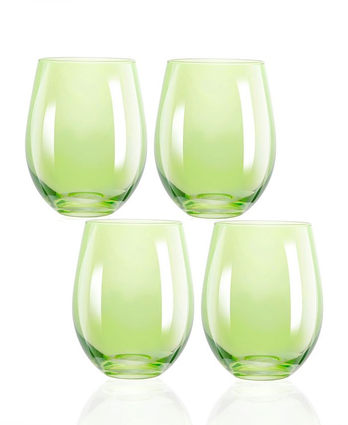 Qualia Glass Carnival Stemless 19 oz Wine Glasses, Set of 4 Macy's