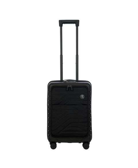 Чемодан Bric's B Y Ulisse Small Softside Front Carry-on Spinner with Pocket, цвет: Чёрный