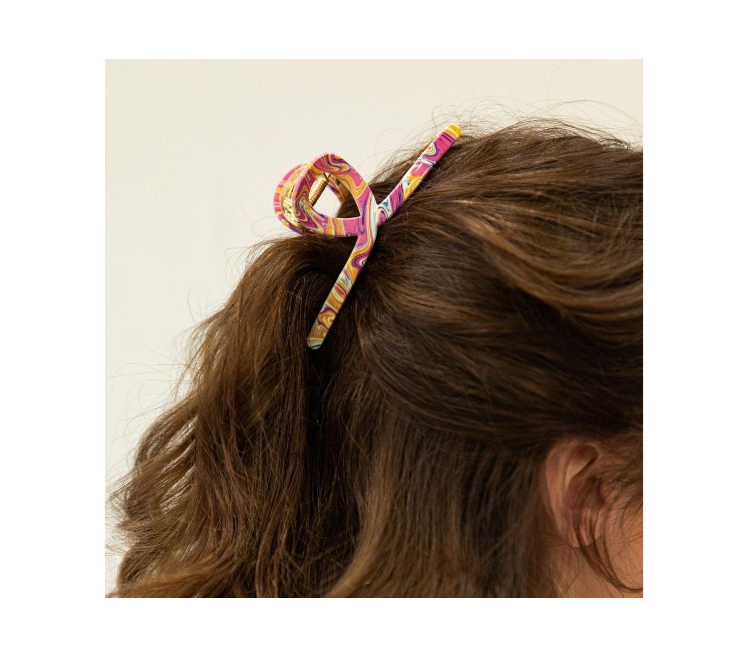 Looped Claw Clip - Swirl