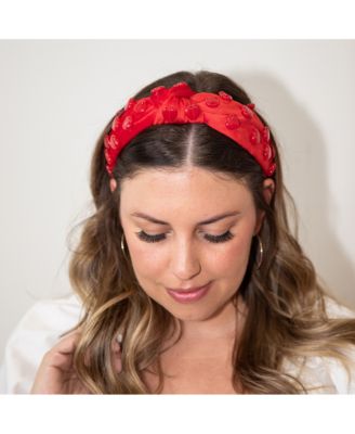 Women's Stone Quartz Traditional Knot Headband - Red