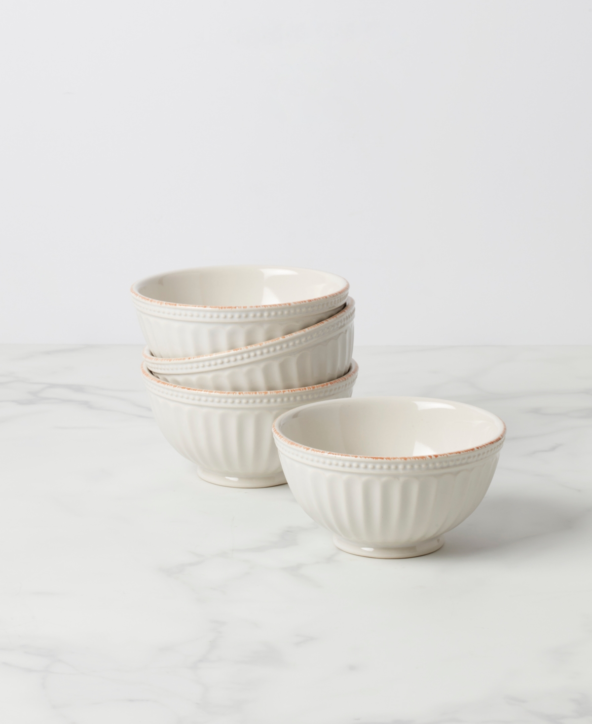 Lenox French Perle Groove All-purpose Bowls, Set Of 4 In White
