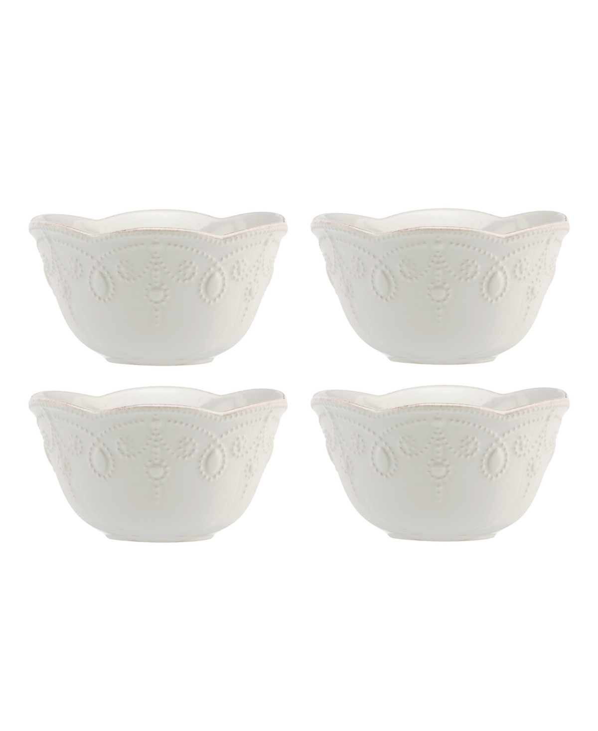Lenox French Perle Fruit Bowls, Set Of 4 In White