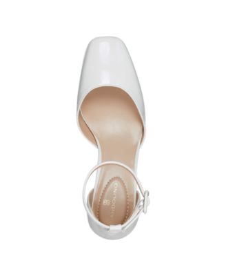 Women's Lets Add Square Toe Block Heel Ankle Strap Pumps