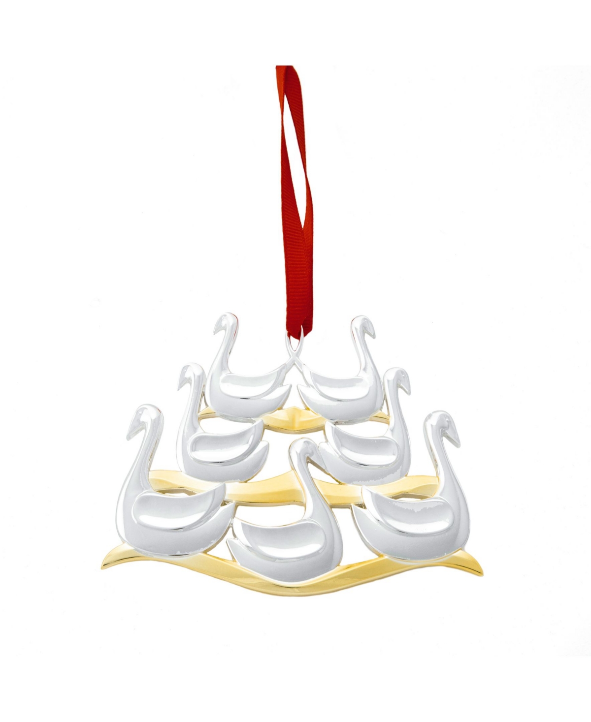 Nambe Twelve Days Of Christmas Ornament, 7 Swans A Swimming In Silver