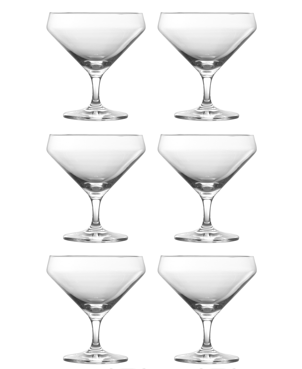 Zwiesel Glas Pure Short Stem Martini 23.3 Oz, Set Of 6 In Clear