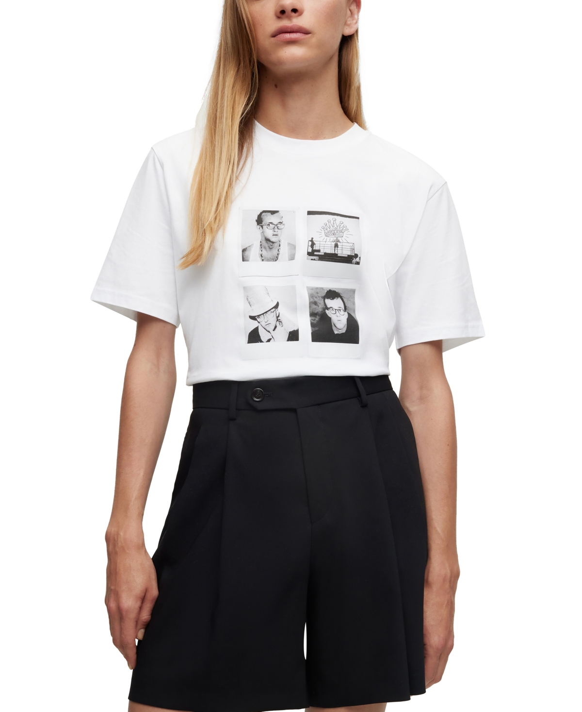 Hugo Boss Boss By  Boss X Keith Haring Gender-neutral Photo T-shirt In White