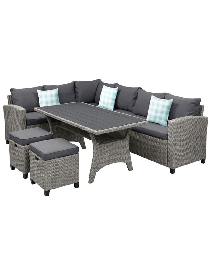 Simplie Fun Patio Furniture Set, 5 Piece Outdoor Conversation Set