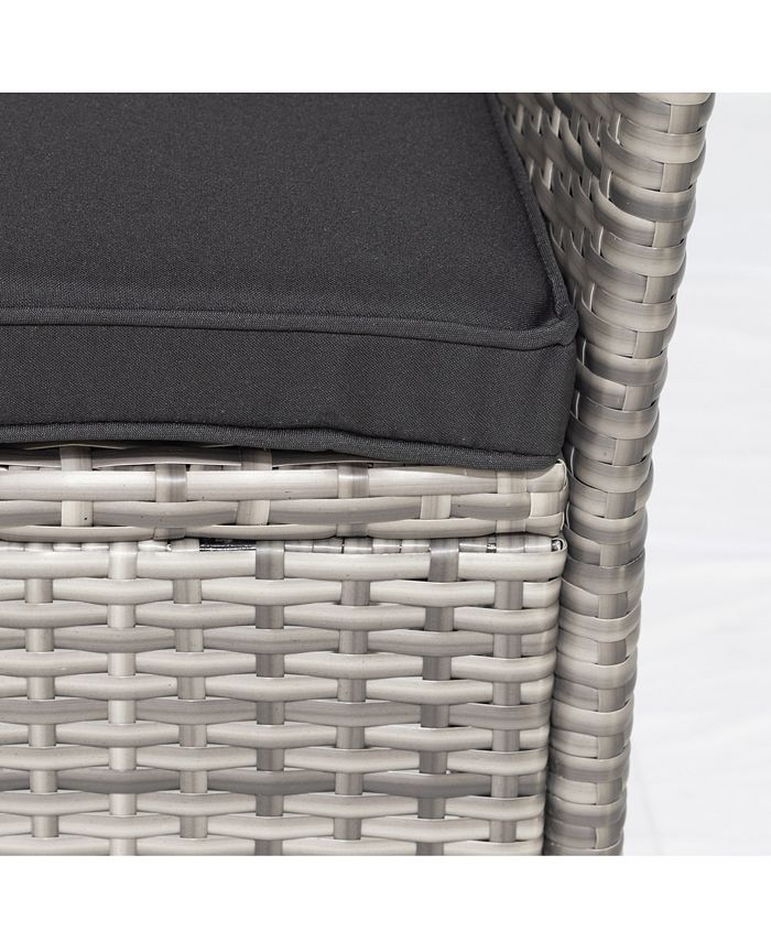 Simplie Fun 9 piece Outdoor Patio Wicker Dining Set Patio Wicker Furniture Dining Set Glass Top