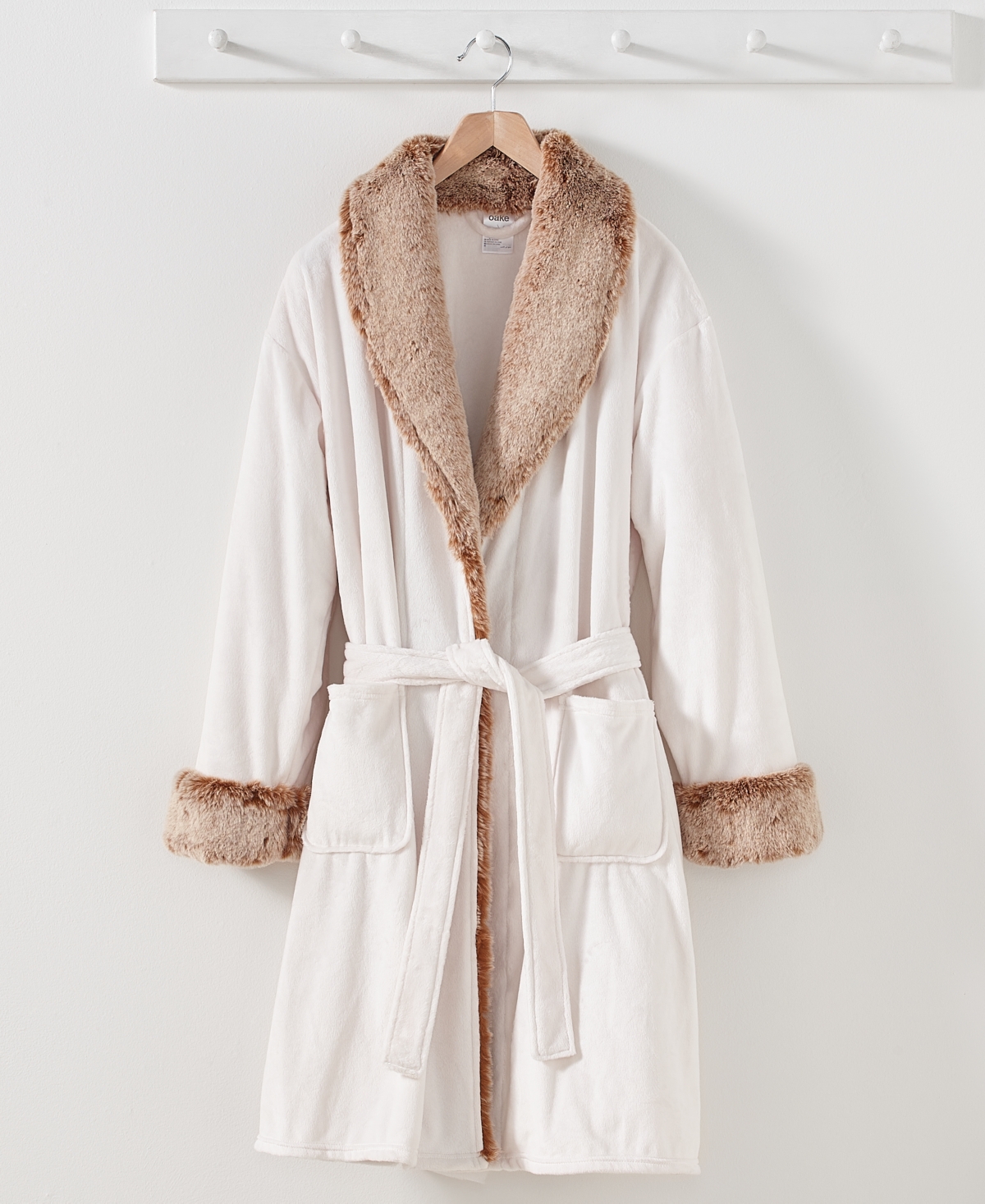 Hotel Collection Faux Fur Robe, Created For Macy's In Brown Combo