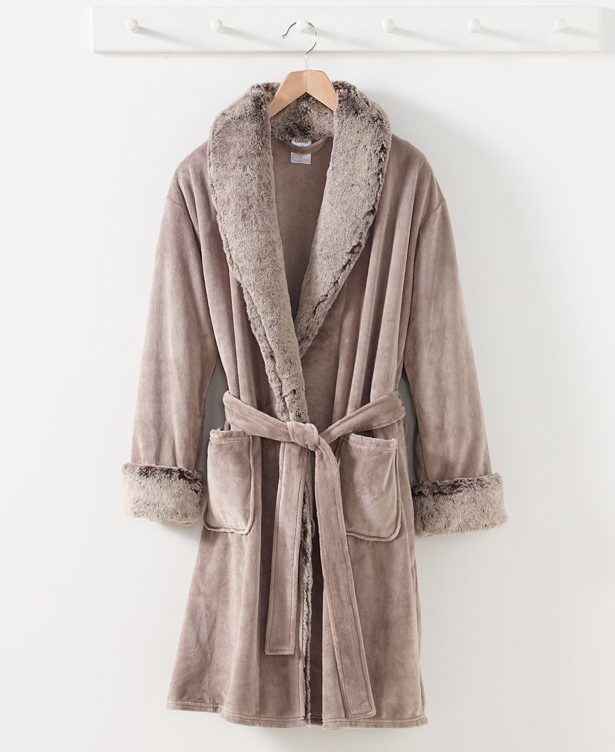 Faux Fur Robe, Created for Macy's - Grey Combo