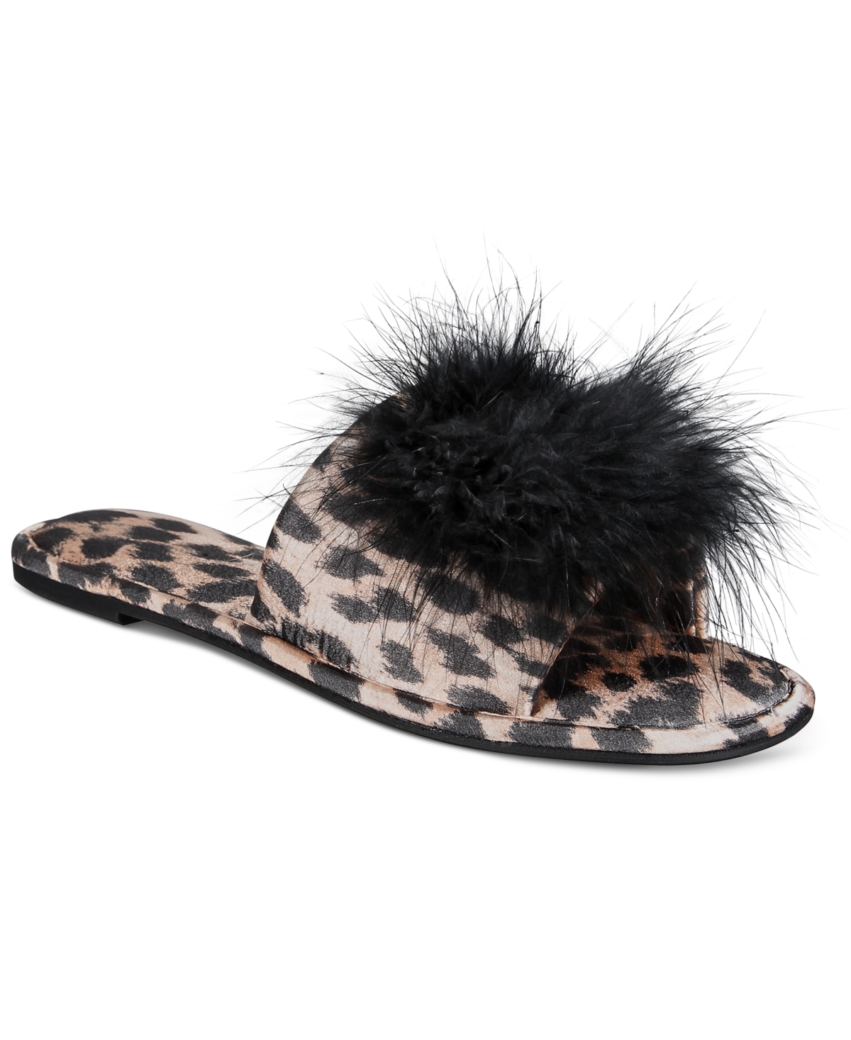 Inc International Concepts Women's Satin Pom Slide Boxed Slippers, Created For Macy's In Cheetah