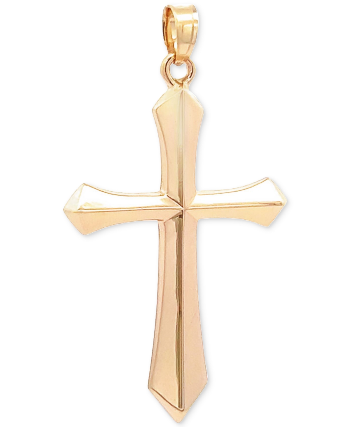 Macy's Polished Cross Pendant In 14k Gold, Created For  In Yellow Gold