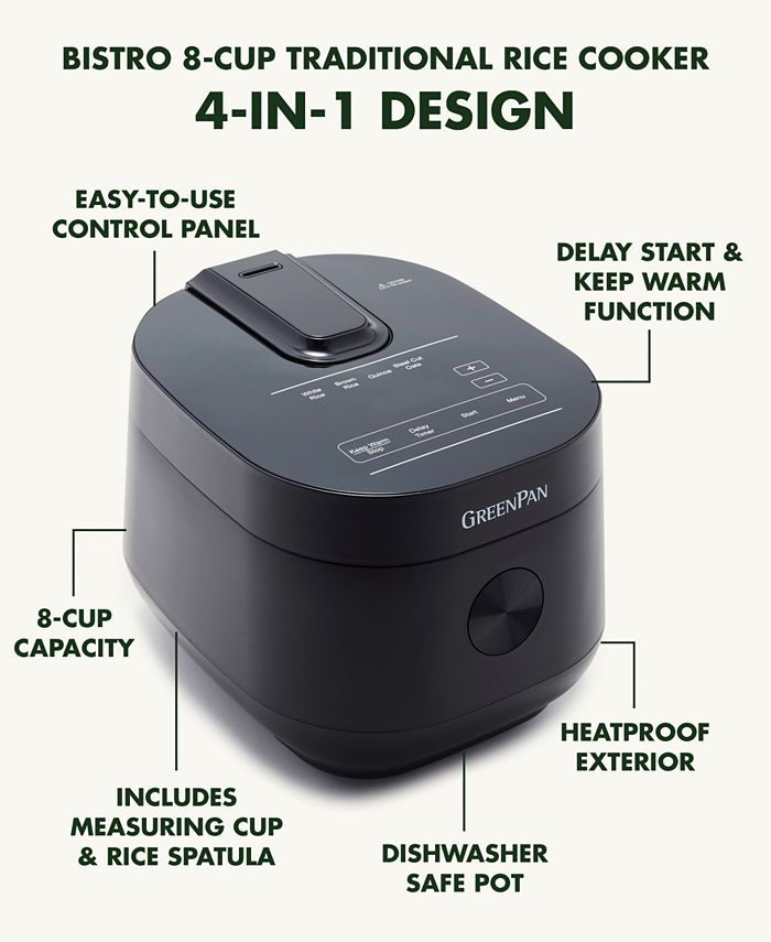 GreenPan 8Cup Ceramic Nonstick Electric Rice Cooker Macy