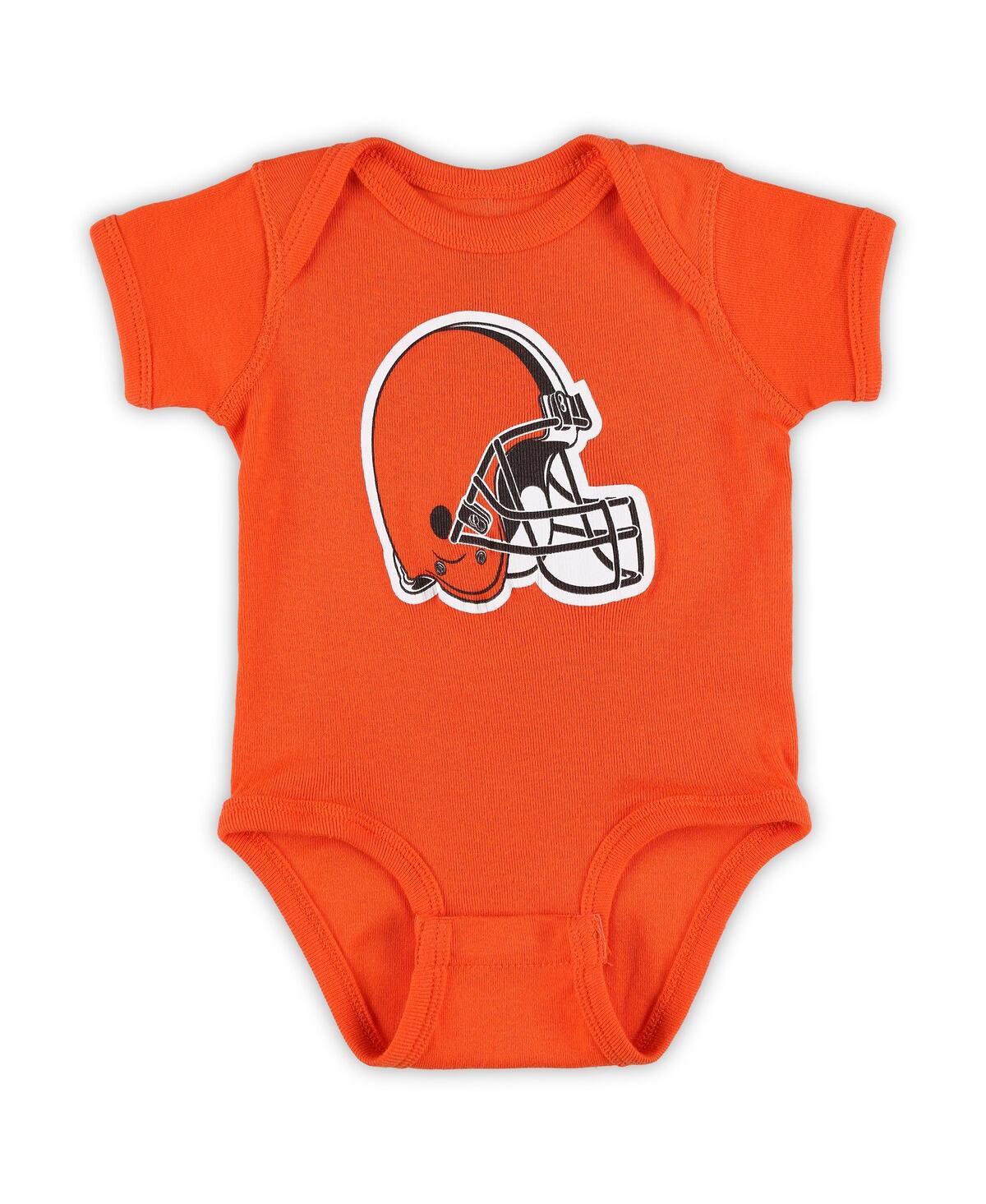Outerstuff Babies' Newborn Boys And Girls Orange Cleveland Browns Team Logo Bodysuit