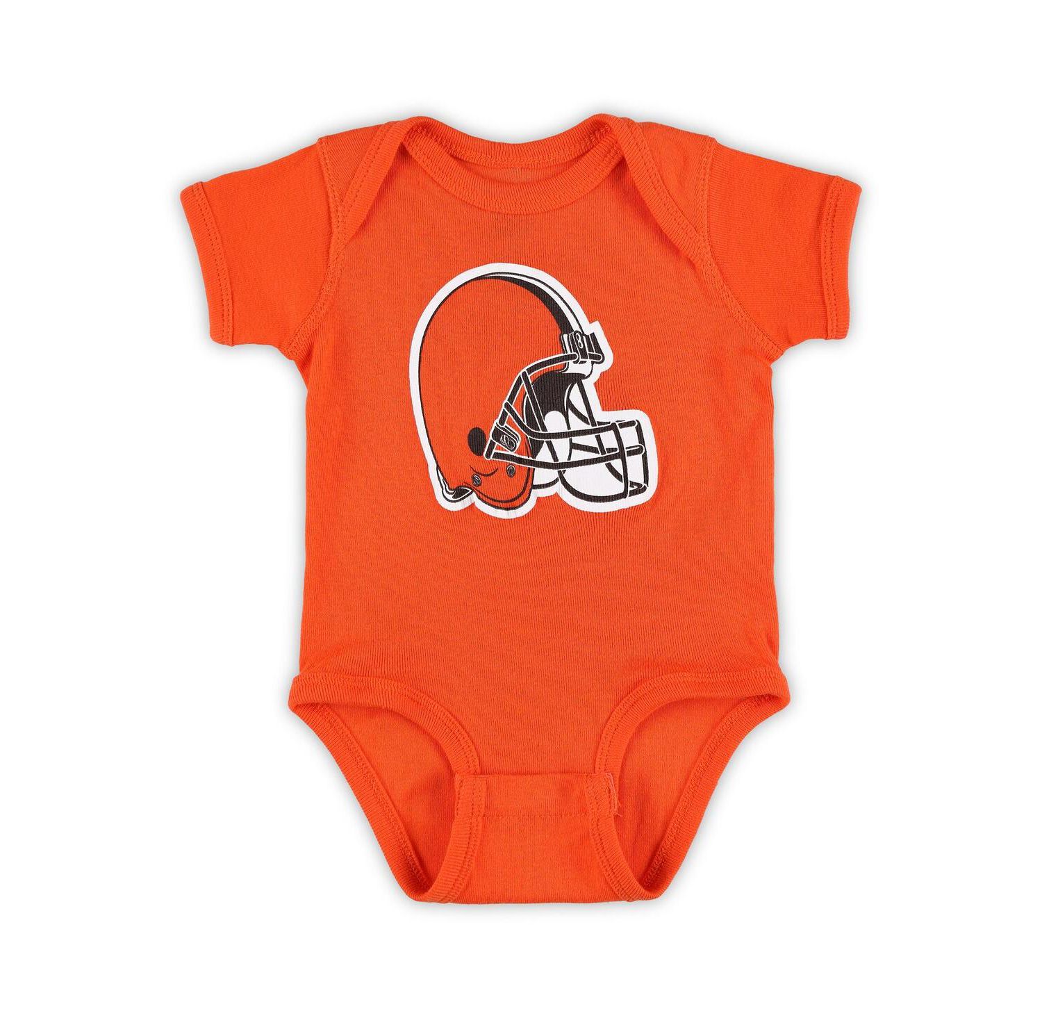 Newborn Boys and Girls Orange Cleveland Browns Team Logo Bodysuit