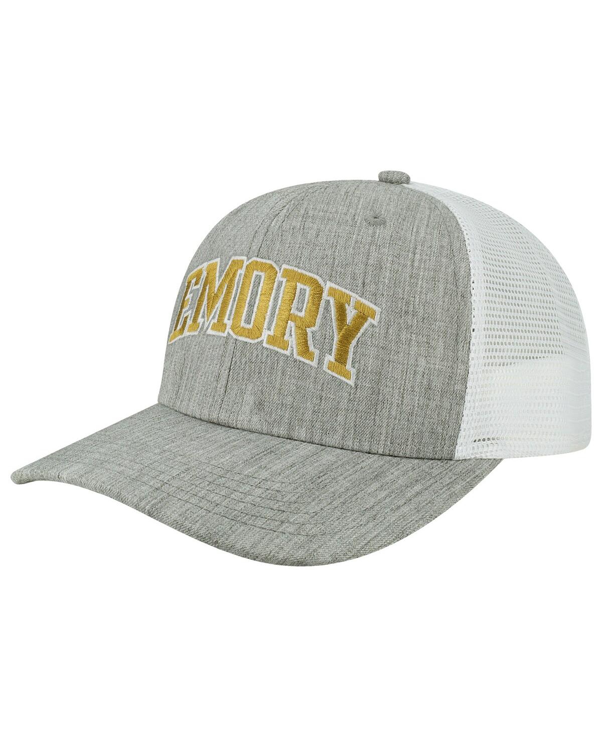 Shop Legacy Athletic Men's Heather Gray, White Emory Eagles Arch Trucker Snapback Hat In Heather Gray,white