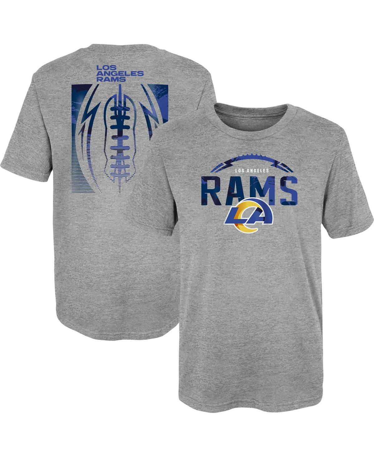 Outerstuff Babies' Preschool Boys And Girls Heathered Gray Los Angeles Rams Blitz Ball T-shirt In Heather Gray