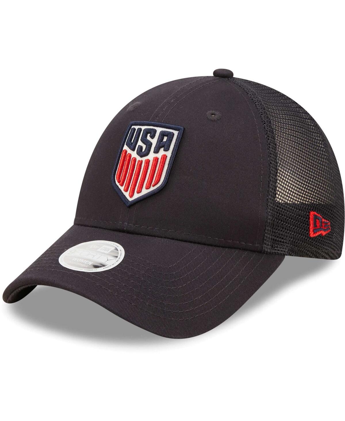 Shop New Era Women's  Navy Usmnt Logo Spark 9forty Trucker Snapback Hat