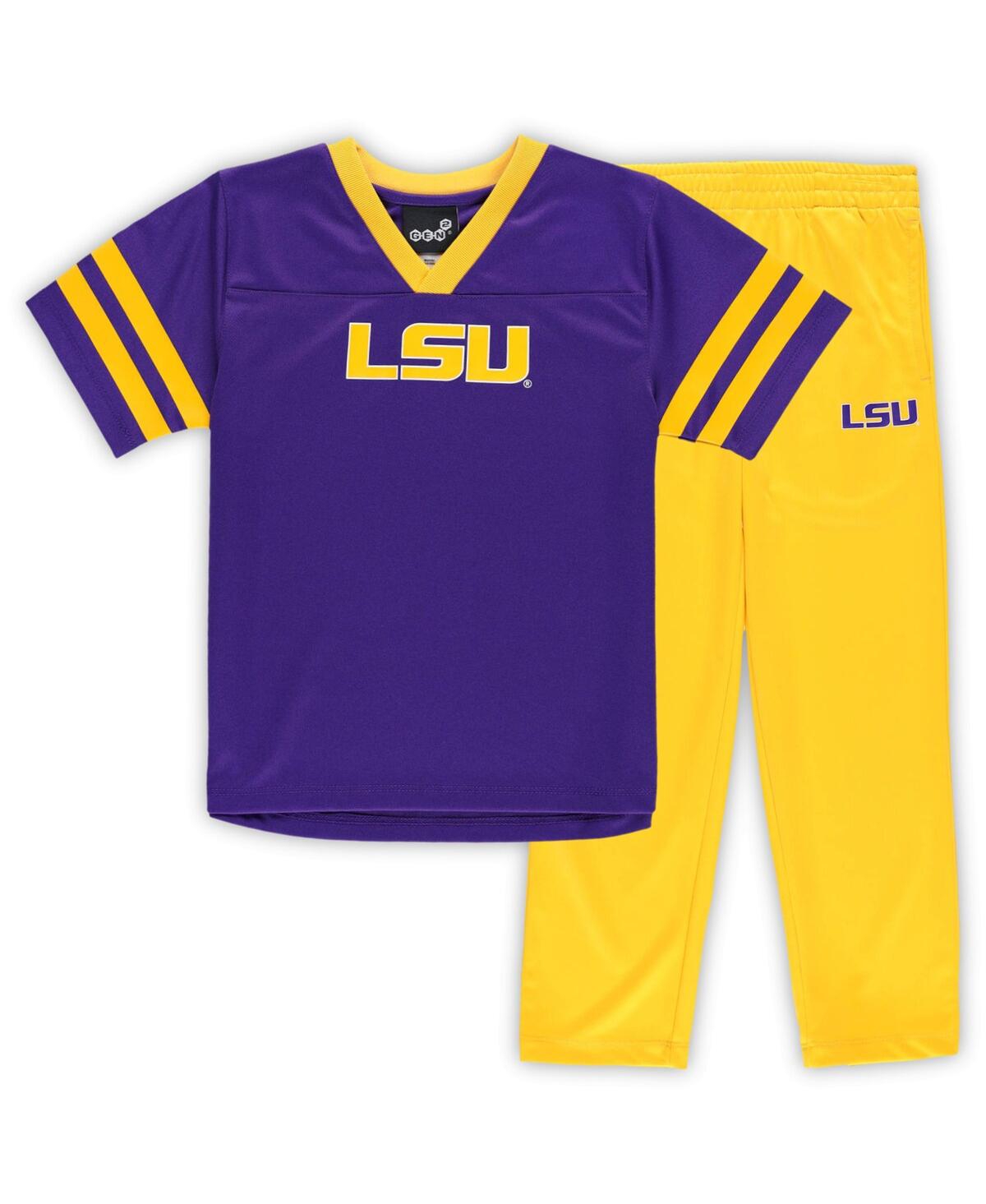 Outerstuff Toddler Boys And Girls Orange, Purple Clemson Tigers Red Zone Jersey And Pants Set In Purple,gold