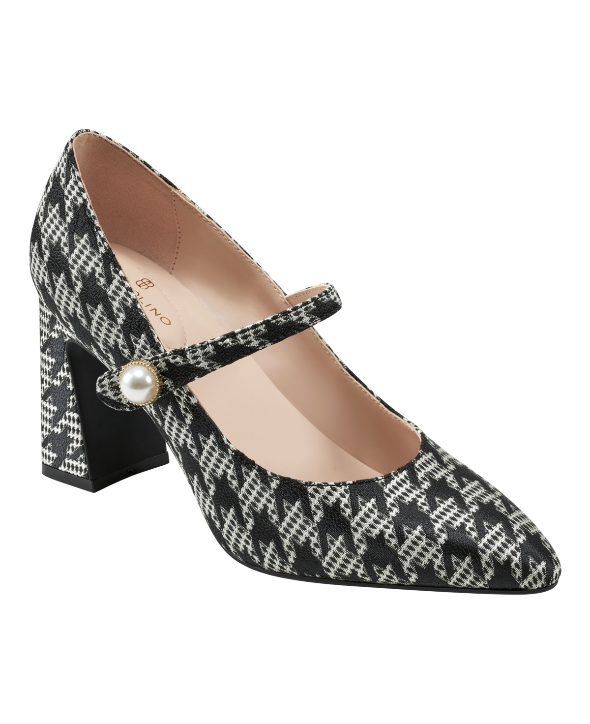 Bandolino Women's Kirsten Mary Jane Pumps - White Houndstooth - Textile
