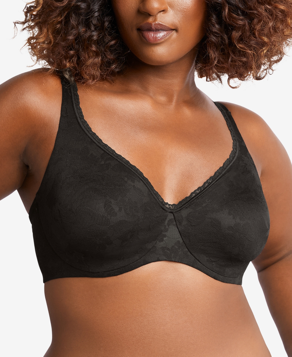 Bali Passion For Comfort Smooth Lace Underwire Bra Df6590 In Black