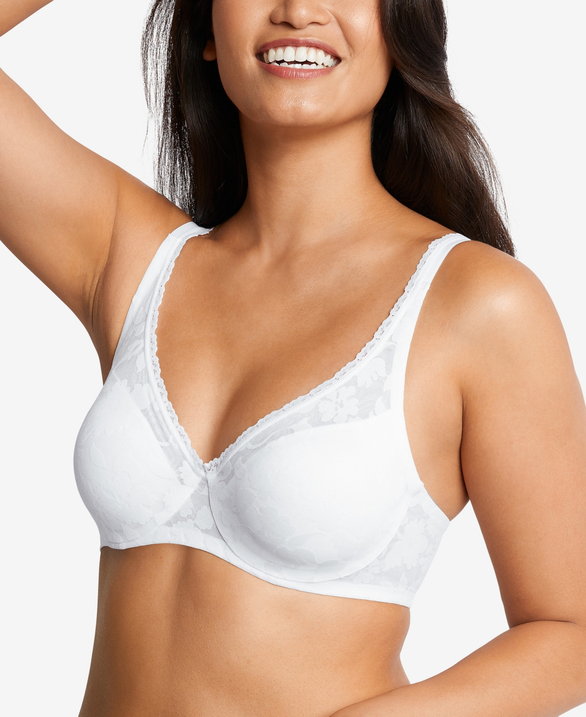 Bali Passion For Comfort Smooth Lace Underwire Bra Df6590 In White