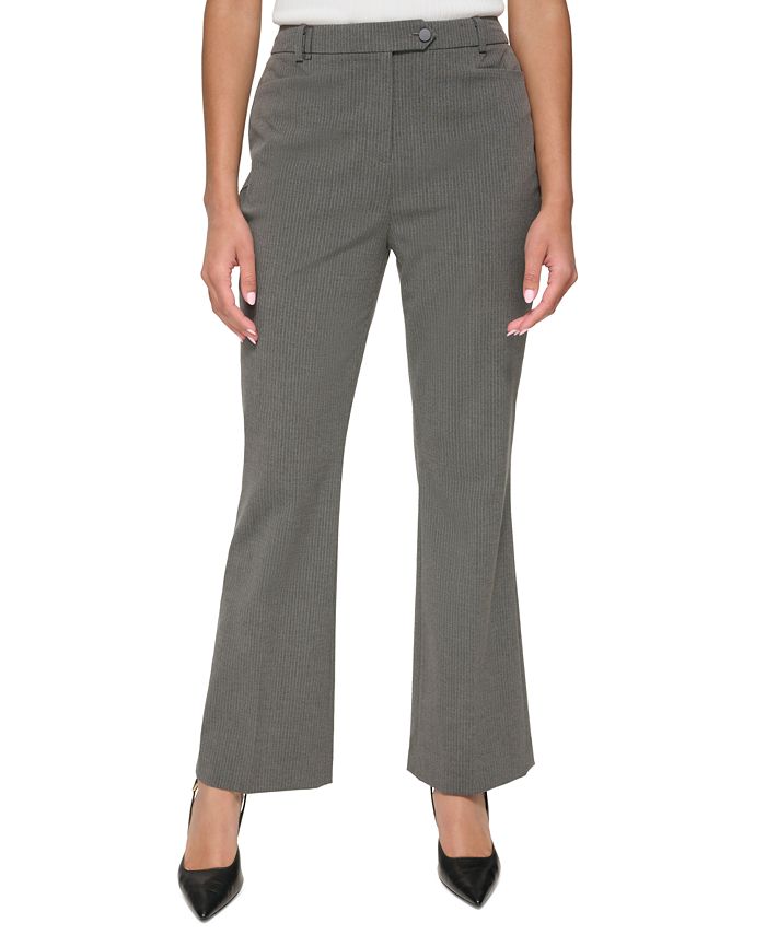 Calvin Klein Petite Mid-Rise Pinstripe Pants - Macy's