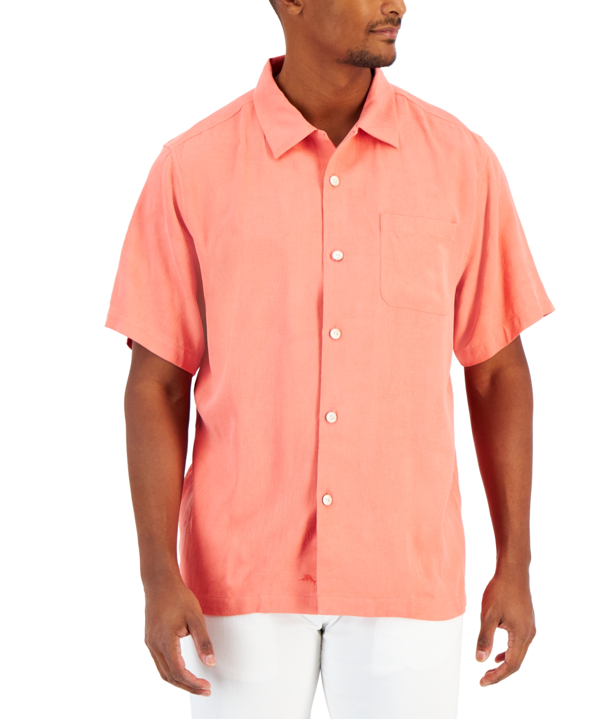 Tommy Bahama Men's Al Fresco Tropics Silk Short-sleeve Shirt In Pure Coral