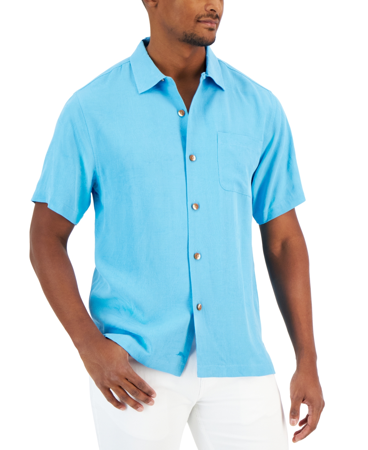 Tommy Bahama Men's Al Fresco Tropics Silk Short-sleeve Shirt In Horizon Blue