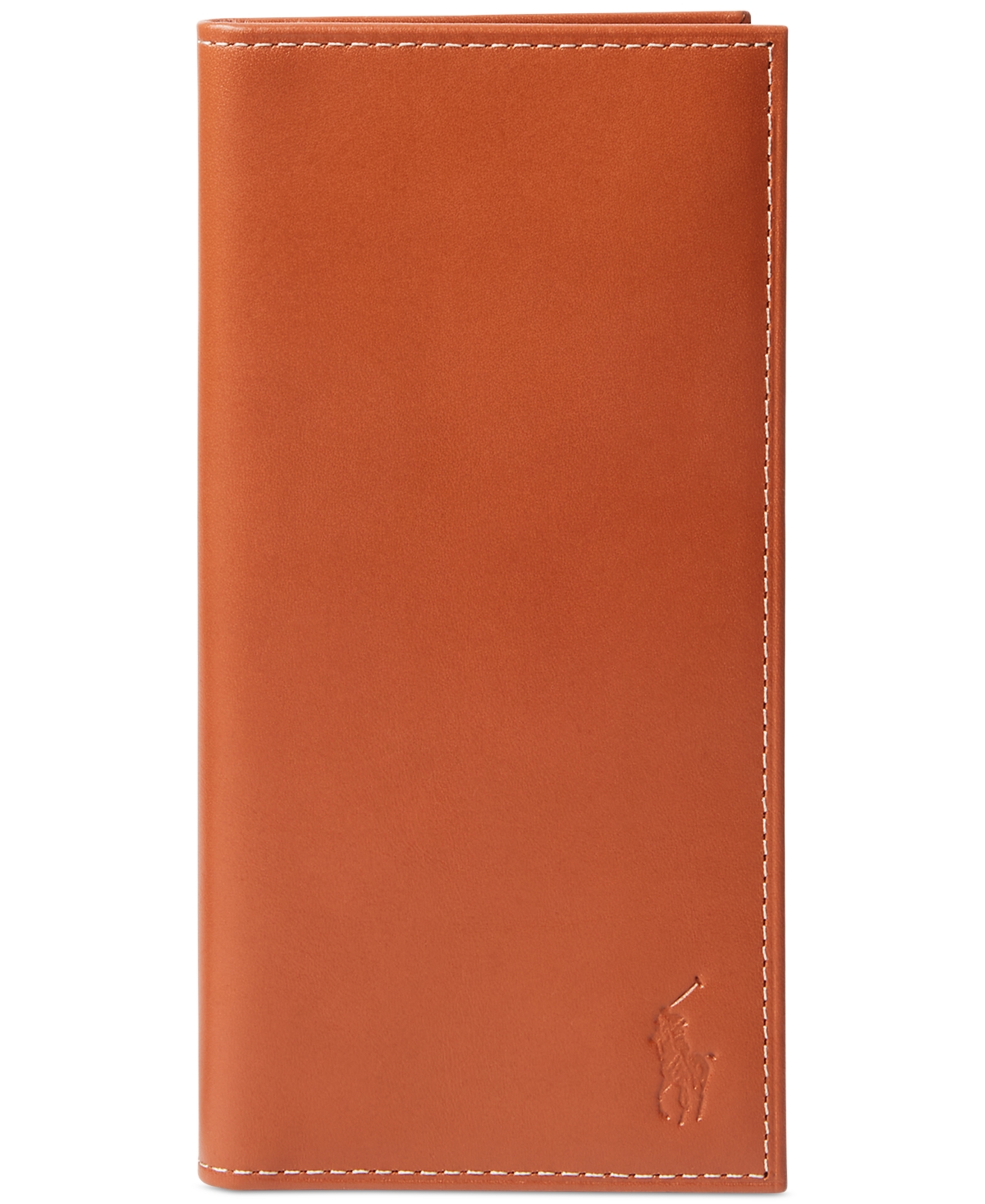 Men's Burnished Leather Narrow Wallet - Brown