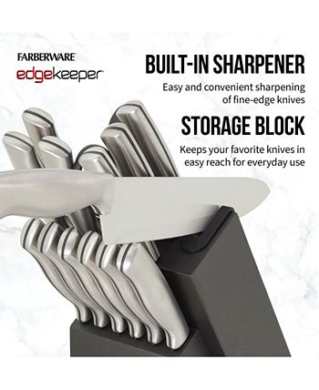 Farberware 16-Piece Edgekeeper Universal Cutlery Set, Stamped Stainless Steel