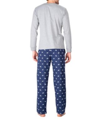 Sleep Hero Men's Henley Neck Knit Pajama Set